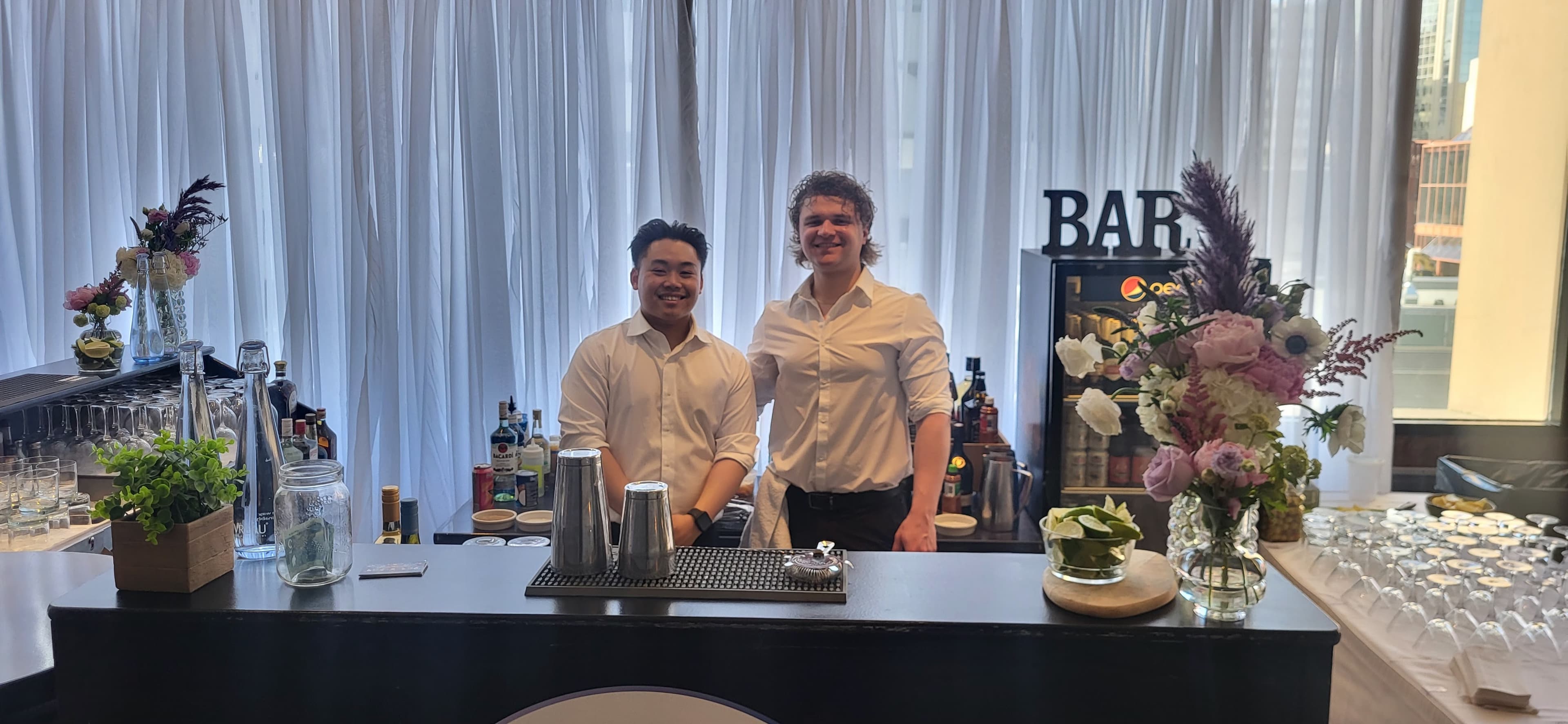 Bartender working at event